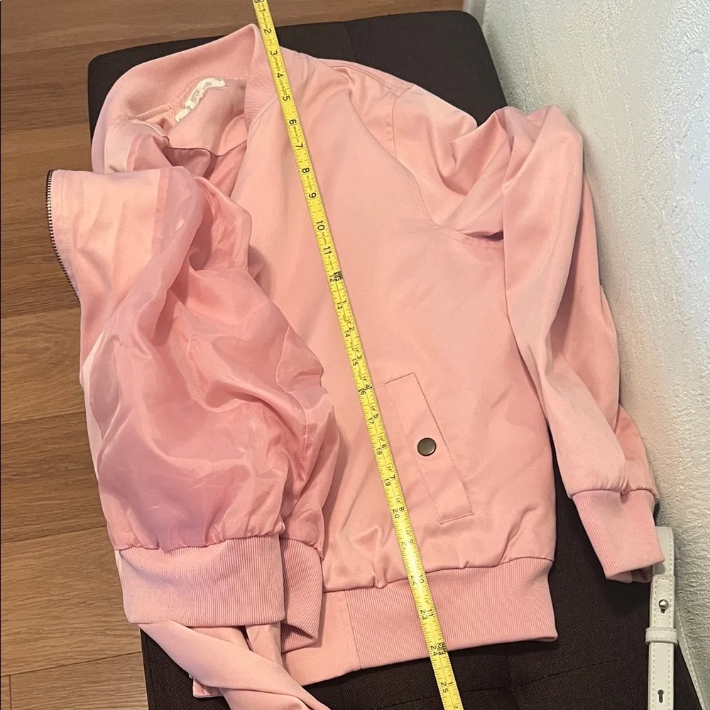 #1248=Women's Pink Bomber Jacket - Picture 3 of 6